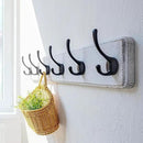 Dseap Wall Mounted Coat Rack: 24" Long, Patented, Heavy-Duty, 6-Double-Hooks Wooden Hanger Rail for Winter Coats, Hat, Jacket, Clothing - White & Black, Pack of 2 by CozyNest Decor