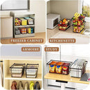 Freezer Organizer Bins，Upgraded Bottom Leak-Proof net，4 Pack，Encryption and Hardening ，Deep Freezer Organizer Bins for 5 to 7 Cu.FT Small Chest Freezer， Easy Get Bottom Foods by CozyNest Decor