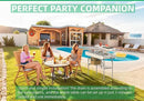 Portable Folding Ice Cooler Table with Skirt & Drain & Shelving, Outdoor Foldable Drink Ice Table with Storage for Camping, Picnics, BBQ & Parties, by GreenHaven Gardens