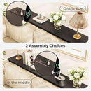 SUPERJARE 70 Inch Console Table with Outlets and USB-C Port, Extra Long Behind Couch Sofa Table with X-Shaped Design, Narrow for Entryway, Living Room, Metal Frame, Wooden Top, Black by CozyNest Decor