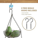CAXXA 3-Tier Hanging Basket Fruit Organizer Kitchen Heavy Duty Wire Organizer with 2 Free Bonus Metal Ceiling Hooks(Bronze) by CozyNest Decor