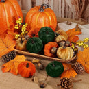 Artmag Fabric Pumpkins Set Decor, 25 PCS Fall Artificial Maple Leaves, Harvest Pumpkins, Acorns, Pine Cones and Orange Berry Stems Decorations for Fall Thanksgiving Table Home by CozyNest Decor