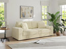 91-Inch Corduroy Pull Out Couch with Storage, Convertible Queen Sleeper Sofa with Pull Out Bed, Hide a Bed Couches for Bedroom, Guest Room, Apartment, Small Places, RV (Beige) by CozyNest Decor