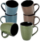 SEDEME Brown 12oz Rustic Ceramic Mugs (4 Pack) - Handle Coffee Mugs for Hot Drinks by CozyNest Decor