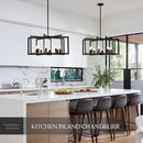 Modern Farmhouse Black Chandeliers for Dining Room, 8-Light Industrial Metal Chandeliers Geometric Pendant Lights Kitchen Island for Entryway Stairway Foyer Hallway by CozyNest Decor