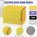 Yookeer 4 Pieces Leather Deck Card Boxes Cards Deck Game Box for Collectible Playing Card Box Compatible with MTG Commander(Black, Purple, Yellow, White,Horizontal) by GreenHaven Gardens