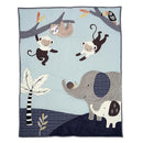 Lambs & Ivy Jungle Party 3-Piece Elephant/Monkey Baby Crib Bedding Set by TinyTreasures Baby Boutique