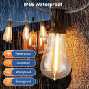 100 FT Outdoor String Lights for Outside, IP65 Waterproof ST38 LED Shatterproof Bulbs, Dimmable & Timable, 3 Light Modes, Hanging Patio Edison Lights for Porch Backyard Cafe Bistro by CozyNest Decor