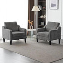 VINGLI Accent Chairs Set of 2 for Living Room, Light Grey Mid Century Modern Chair Soft Chenille Sofa Chair Upholstered Comfy Arm Chairs for Bedroom, Play Room, Apartment by CozyNest Decor