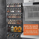 X-cosrack Wall Mount Spice Rack Organizer 5 Tier Height-Adjustable Hanging Spice Shelf Storage for Kitchen Pantry Cabinet, Dual-Use Seasoning Holder Rack with Hooks, Black-Patented by CozyNest Decor