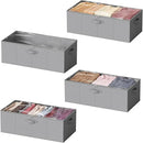 SpaceAid 4 Pack 10" High Under Bed Storage Containers, Large Underbed Storage Organizer Bins with Lids for Bedroom, Dorm, Clothes, Closet Organization, Bed Sheets and Blankets (Gray) by CozyNest Decor