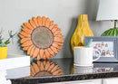 NAT & Jules Sunflower Shaped Dimensional Indoor Outdoor 12 inch Cast Resin Decorative Garden Stepping Stone, Patio, Walkway Sculpture Yard Art, Orange by CozyNest Decor