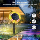 Outdoor Solar Lights, 4 Pack Upgraded Solar Sunflower Lights, Ground/Wall 2-in-1 Waterproof Solar Garden Lights for Yard, Landscape, Fence, Path, Patio, Driveway, Backyard Decor (Colourful) by GreenHaven Gardens
