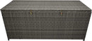 Oakland Living Grey Indoor and Outdoor Balcony Patio Deck Porch Pool 113 Gallon Wicker Storage Box Trunk Bin with Metal Frame by GreenHaven Gardens