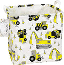 FANKANG Square Nursery Hamper Storage Bins Canvas Laundry Basket Foldable with Waterproof PE Coating Storage Baskets Gift Baskets for Children, Office, Bedroom, Clothes（Square-Engineering ） by TinyTreasures Baby Boutique