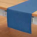 Solino Home Linen Table Runner 108 Inches Long - 100% Pure Linen Indigo Blue Dining Table Runner 14 x 108 Inch for Fall, Autumn, Thanksgiving - Fete by CozyNest Decor