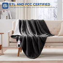 Sealy Electric Blanket Throw Size 50"*60",Super Cozy Flannel to Sherpa Reversible Heated Blanket Throw with 6 Heating Levels & 2-10 Hours Auto Off Overheating Protection Machine Washable,Charcoal by CozyNest Decor