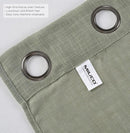 MIUCO Semi Sheer Curtains Poly Linen Textured Solid Grommet Curtains 95 Inches Long for Bedroom 2 Panels (2 x 37 Wide x 95" Long) Sage by CozyNest Decor
