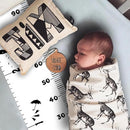 Kids Growth Chart, Wood Frame Fabric Canvas Height Measurement Ruler from Baby to Adult for Child's Room Decoration 7.9 x 79in (7.9 x 79in, Black Car) by TinyTreasures Baby Boutique