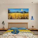 AJAZIKO Landscape Wall Art Moon Framed Canvas Wall Art Large Yellow Living Room Wall Decor Fall Paintings for Bedroom Nature Office Artwork 24×48IN by CozyNest Decor