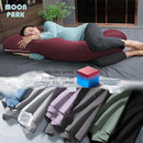 MOON PARK Pregnancy Pillows for Sleeping - U Shaped Full Body Maternity Pillow with Removable Cover - Support for Back, Legs, Belly, HIPS - 57 Inch - Burgundy - Cooling Cover by TinyTreasures Baby Boutique
