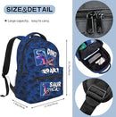Dinosaur Backpack for Kids Boys Girls, ROAR! DINO SAUR ATTACK! Cartoon Dinosaur Pattern School Bag, Lightweight Ergonomic Durable Bookbag for Age 5-12, Ideal for School Outdoor Travel Daypack by TinyTreasures Baby Boutique