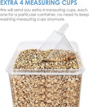 Vtopmart Food Storage Containers 2.5L / 84.5oz, 4 Pieces BPA Free Plastic Airtight Canister for Flour, Sugar, Baking Supplies, with 4 Measuring Cups and 24 Labels, Blue by CozyNest Decor