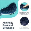 Crave Naturals Glide Thru Hair Brush - 2 Pack Detangler Brush for Curly, Straight, Wet or Dry Hair - Gentle Detangling Brushes for Adults, Kids, Toddlers, 7.5"x3" - Coral and Turquoise by TinyTreasures Baby Boutique