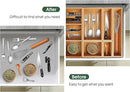 Kootek Bamboo Drawer Organizer with Removable Dividers, 6 Pcs Adjustable Kitchen Drawer Organizer Utensils Bamboo Organizers Silverware Storage Box Cutlery Tray Multi-Use for Bathroom, Makeup, Office by CozyNest Decor