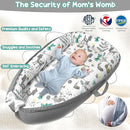 Baby Lounger - Baby Lounger for Newborn 0-24 Months, Breathable, Soft Cotton Baby Nest, Portable Infant Lounger for Home & Travel, Newborn Essentials Gift (Grey Deer) by TinyTreasures Baby Boutique