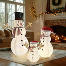 4FT Pop-Up Snowman Family, Pre-Lit Holiday Decoration Sign with 270 LED Lights, Customized Placement Holiday Display for Indoor, Outdoor by CozyNest Decor