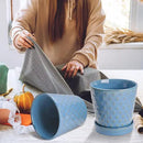 EFISPSS Plant Pots, 5 Inch Pots for Indoor Plants, Planters with Drainage Hole and Saucer, Ceramic Flower Pots Desktop Office Windowsill Decoration Gift Set of 4 - Sky Blue by GreenHaven Gardens
