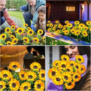 KOOPER Solar Lights Outdoor Decor - 6 Pack with 18 Sunflower Lights, Auto ON/Off, Waterproof for Garden, Patio, Backyard by GreenHaven Gardens