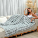 RYNGHIPY Faux Fur Throw Blanket Double Side Thick and Warm for Couch Plush Fluffy Faux Rabbit Fur Decoration for Sofa Chair and Bed Grey Winter Blanket (Grey, 51''x63'') by CozyNest Decor