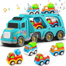 Veslier Toy Trucks Car for 1 2 3 4 5 Year Old Toddlers Boys Girls,Trucks Toys 5 in 1 Construction Vehicles Toys for Kids Boys Girls,Car Trucks Toys with Light Sound,Christmas Birthday Gifts. by TinyTreasures Baby Boutique
