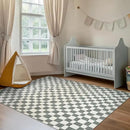 jinchan 5x7 Checkered Area Rugs for Kids Room - Machine Washable Soft Rug Modern Geometric Lattice Non-Slip Carpet for Nursery Playroom Classroom Living Room Bedroom Dining Room Home Office Grey by CozyNest Decor