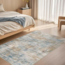 Area Rug for Living Room: 3x5 Washable Neutral Abstract Modern Soft Rugs Non Slip Indoor Floor Stain Resistant Carpet for Bedroom Dining Room Office Nursery - Blue Brown by TinyTreasures Baby Boutique