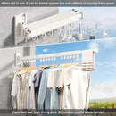 Wall Mounted Clothes Drying Rack, Retractable Laundry Rack for Hanging Clothes, Collapsible, Foldable, White-Rings by CozyNest Decor