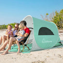 WolfWise UPF 50+ Easy Pop Up 3 Person Beach Tent Sport Umbrella Instant Sun Shelter Tent Sun Shade Canopy, Mint Green by TinyTreasures Baby Boutique
