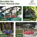 Kingsyard Squirrel Proof Platform Bird Feeders for Outdoor Hanging, Caged Bird Feeder for Small Wildbirds, Recycled Plastic Feeding Platform with Metal Seed Tray, Green by GreenHaven Gardens