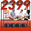 REIBII 60''W Storage Shelves 2399LBS Garage Shelving Heavy Duty with Wheels & Feet, 4 Tier Wire Shelving Adjustable Metal Shelving for Pantry Garage Kitchen Commercial Industrail, 60"W x 18"D x 65.5"H by CozyNest Decor