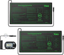 iPower Durable Seedling Heat Mat Warm 10" x 20" - 2 Pack Hydroponic Heating Pad Waterproof and A Digital Thermometer for Seed Starting Greenhouse and Germination by GreenHaven Gardens