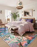 LIVEBOX Washable 6x9 Rug for Living Room, Soft Jungle Animal Print Rugs for Bedroom Aesthetic, Non Slip Purple Boho Rug Botanical Kids Rugs for Bedroom Girls,Stain Resistant Kid Rug for Playroom by CozyNest Decor