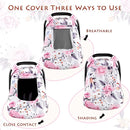 Floral Baby Carseat Cover Girls, Pea Pod Infant Car Seat Covers Canopy for Newborn with 2 Layers Windows of Breathable Mesh/Fabric, Lightweight Polyester/Minky Dot Backing, Snug Fit Most Baby Car Seat by TinyTreasures Baby Boutique