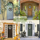 Interchangeable Wooden Seasonal Welcome Sign, Rustic Round Dogs Sign Front Door Wreaths for Home/Wall/Porch Decor, for Easter Spring Summer Fall Halloween Christmas All Season Decorations by CozyNest Decor