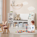 MU Kids Bookshelf with Reading Nook, Toddler Bookcase Bench with Seat Cushion and 7 Storage Cubbies, Kids Reading Nook for Boys & Girls, Toy Storage Bench Box for Bedroom, Playroom, Nursery, White by TinyTreasures Baby Boutique