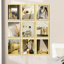 Vittanly 11x14 Picture Frames Set of 9, Shatter Resistant Plexiglass, Display 8x10 Pictures with Mat or 11x14 without Mat, Photo Frames for Wall or Tabletop, Engineered Wood, Gold by CozyNest Decor