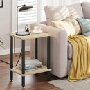 TUTOTAK End Table with Charging Station, Small Side Table with Outlets, Nightstand Bedside Table, 2-Tier Storage Shelf for Small Space, Living Room, Bedroom, Oak TB01BO040 by CozyNest Decor