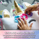 Pinwheel Crafts Unicorn Pillow Kit - DIY Arts and Crafts for Kids Ages 6 7 8-12+ Years, No Sewing Kit for Kids, Unicorn White Pillow Craft Kits for Birthday, Christmas Gifts for Girls by TinyTreasures Baby Boutique