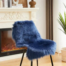 AMTOVO Faux Fur Rug, Dark Blue Small Area Rug, Fluffy Sheepskin Rug, Fuzzy Ultra Soft 2 x 3 ft Shag Rugs for Bedroom Sofa Throw Cushion Room Decor, Sheepskin by CozyNest Decor